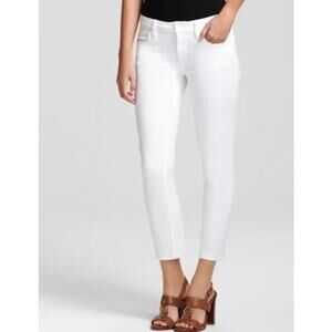 Tory Burch Mid Rise Alexa Cropped Skinny Jeans Denim White Women's Size 26